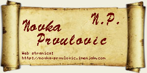 Novka Prvulović vizit kartica